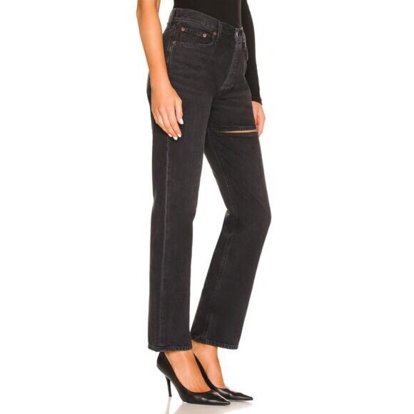 AGOLDE Lana Slice Straight Jean In Descent Size 25 Made In USA - Picture 3 of 9